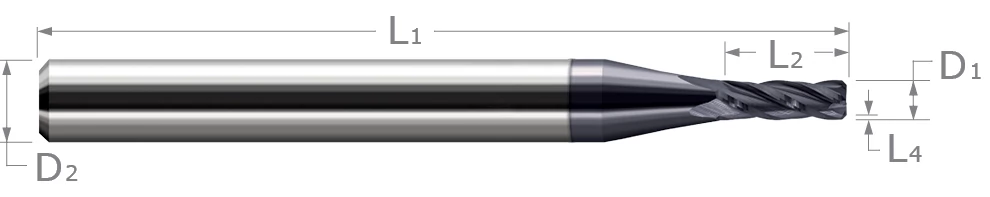 Miniature End Mills - Corner Chamfer - Stub & Standard
